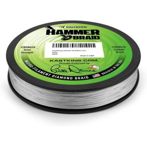 image:imageKastKing Hammer Braid Fishing Line  Abrasion Resistant Braided Line Made in The USA Thin Diameter Superline Line Endorsed by Bill Dance Tighter Diamond Braid Zero Stretch More Color FastF Slate Grey