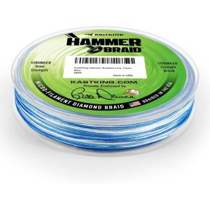 image:imageKastKing Hammer Braid Fishing Line  Abrasion Resistant Braided Line Made in The USA Thin Diameter Superline Line Endorsed by Bill Dance Tighter Diamond Braid Zero Stretch More Color FastD Blue Camo