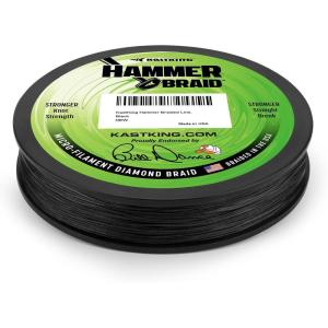 image:imageKastKing Hammer Braid Fishing Line  Abrasion Resistant Braided Line Made in The USA Thin Diameter Superline Line Endorsed by Bill Dance Tighter Diamond Braid Zero Stretch More Color FastB Black