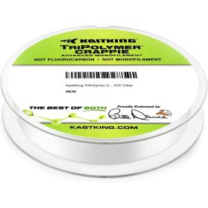image:imageKastKing TriPolymer Crappie Advanced Monofilament Fishing Line Higher Strength Super Smooth Low Light Refraction TriExtrusion Advanced Mono Fishing line Highly Abrasion ResistantICE CLEAR