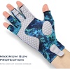 image:imageKastKing La Sal Fishing Gloves UPF50 Sun Gloves UV Protection Fingerless Gloves Men Women for Outdoor Kayaking Rowing Paddling Canoeing HuntingF Boulder Camo Aquarius