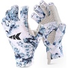 image:imageKastKing La Sal Fishing Gloves UPF50 Sun Gloves UV Protection Fingerless Gloves Men Women for Outdoor Kayaking Rowing Paddling Canoeing HuntingA Boulder Camo Ice