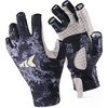 image:imageKastKing La Sal Fishing Gloves UPF50 Sun Gloves UV Protection Fingerless Gloves Men Women for Outdoor Kayaking Rowing Paddling Canoeing HuntingB Boulder Camo Obsidian
