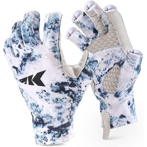 image:imageKastKing La Sal Fishing Gloves UPF50 Sun Gloves UV Protection Fingerless Gloves Men Women for Outdoor Kayaking Rowing Paddling Canoeing HuntingA Boulder Camo Ice