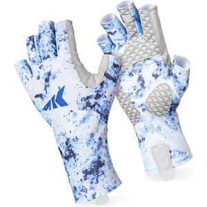 image:imageKastKing La Sal Fishing Gloves UPF50 Sun Gloves UV Protection Fingerless Gloves Men Women for Outdoor Kayaking Rowing Paddling Canoeing HuntingD Boulder Camo Bay
