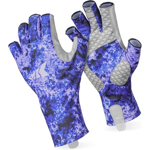 image:imageKastKing La Sal Fishing Gloves UPF50 Sun Gloves UV Protection Fingerless Gloves Men Women for Outdoor Kayaking Rowing Paddling Canoeing HuntingE Boulder Camo Royale