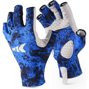 image:imageKastKing La Sal Fishing Gloves UPF50 Sun Gloves UV Protection Fingerless Gloves Men Women for Outdoor Kayaking Rowing Paddling Canoeing HuntingG Boulder Camo Juno