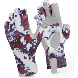 image:imageKastKing La Sal Fishing Gloves UPF50 Sun Gloves UV Protection Fingerless Gloves Men Women for Outdoor Kayaking Rowing Paddling Canoeing HuntingI Boulder Camo Patriot Fade