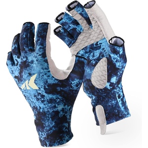 image:imageKastKing La Sal Fishing Gloves UPF50 Sun Gloves UV Protection Fingerless Gloves Men Women for Outdoor Kayaking Rowing Paddling Canoeing HuntingJ Boulder Camo Posidon