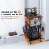 image:imageKastKing V12 Gear Trolley Indoor Fishing Rod Holder for 12 Combos 3Tier Fishing Rod Rack With Peg Wall Patented Builtin Line Spooler Mobile Tackle Storage Cart With Locking WheelsBPro Model 12 Rods
