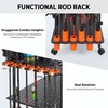 image:imageKastKing V12 Gear Trolley Indoor Fishing Rod Holder for 12 Combos 3Tier Fishing Rod Rack With Peg Wall Patented Builtin Line Spooler Mobile Tackle Storage Cart With Locking WheelsBPro Model 12 Rods