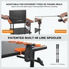 image:imageKastKing V12 Gear Trolley Indoor Fishing Rod Holder for 12 Combos 3Tier Fishing Rod Rack With Peg Wall Patented Builtin Line Spooler Mobile Tackle Storage Cart With Locking WheelsBPro Model 12 Rods