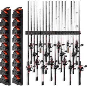 image:imageKastKing GravityLock V8 Multifunction Fishing Rod Holder Wall Mounted Fishing Rod Rack Holds 8 Fishing Rods or Combos One Adjustable Clip Patented Builtin Line Spooler amp Cutter HeavyDuty GripCV9 Store 18 Combos  2 Packs