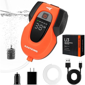 image:imageKastKing Li3 Rechargeable Live Bait Aerator LithiumIon Battery LCD Runtime Display Large Aeration Stone Aerator for Fish and Bait BucketsLi3