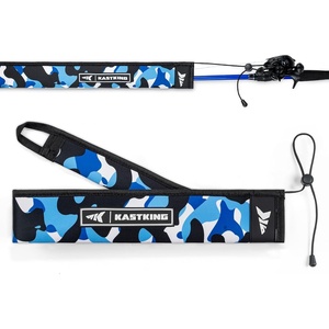 image:imageKastKing MeshGuard Camo Neoprene Fishing Rod Socks Fishing Rod Sleeve Floating Rod Sleeves Adjustable Lanyard amp Builtin Hanging Loop Fits Casting Spinning and Fly RodsBlue Camo 1 Pcs