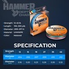 image:imageKastKing Hammer Depth Charge Sinking Braided Line Saltwater Trolling Line  LeadFree Nano Bismuth Coated Precise Depth Control Fast Sinking Made in the USA Color Changes Every 10 Yards 9Carrier100 Yds12 LB023mm