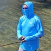 image:imageKastKing Mens Hoodie Shirt UPF 50 Long Sleeve Fishing Shirt UV Protection ShirtGblue With Neck Gaiter