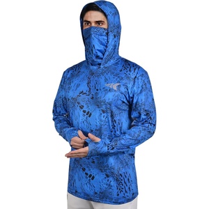 image:imageKastKing Mens Hoodie Shirt UPF 50 Long Sleeve Fishing Shirt UV Protection ShirtLblue Patriot With Neck Gaiter