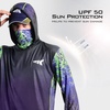 image:imageKastKing Performance UPF50 Fishing Hoodie for Men and WomenOwildcat Purple and Lime Green With Neck Gaiter