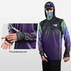 image:imageKastKing Performance UPF50 Fishing Hoodie for Men and WomenOwildcat Purple and Lime Green With Neck Gaiter