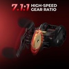 image:imageKastKing MaxSteel TwinTip Spinningamp Baitcaster Fishing Rod and Reel ComboCast 100 Size RH Reel  7 MH 2Piece  Extra Tip