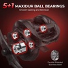 image:imageKastKing MaxSteel TwinTip Spinningamp Baitcaster Fishing Rod and Reel ComboCast 200 Size RH Reel  76 H 2Piece  Extra Tip