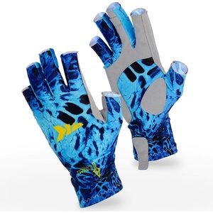 image:imageKastKing Sol Armis UPF50 Fingerless Fishing Gloves Men and WomenC Shoreline Prym1