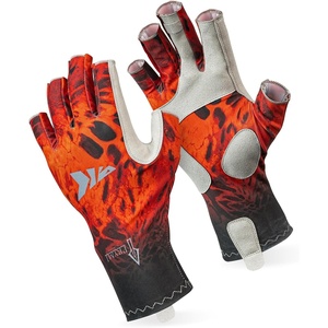 image:imageKastKing Sol Armis UPF50 Fingerless Fishing Gloves Men and WomenF Blaze Fade Prym1